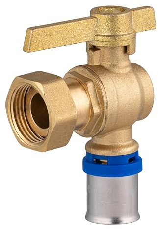 Vanne Equerre Multicouche à Sertir Multi profils TH-H-U diamètre Ø20 - Femelle Tournant 20x27 (3/4) pour réseau d'eau potable et chauffage NOYON & THIEBAULT