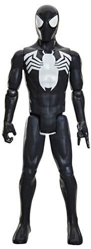 Marvel Spider-Man Titan Series Spider-Man i svart dräkt-actionfigur i 30 cm skala, superhjälteleksaker för barn från 4 år