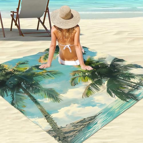 DOTBUY-SHOP Stranddecke Groß, Stranddecke Sandfrei, Picknickdecke Wasserdicht, Tragbare Faltbar Strandmatte, Schnelltrocknend Outdoor Picknickmatte für Camping (Handfläche 1,200x200cm)