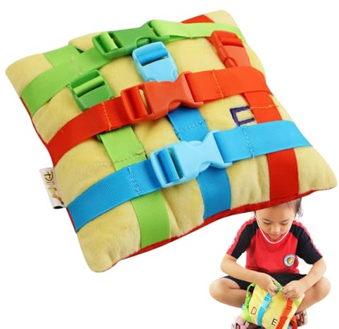 Zestivra en Peluche à Boucle - Coussin d'apprentissage sensoriel, Jouet éducatif | de thérapie montessoris Douce pour Le développement de la motricité Fine des Tout-Petits, en Classe, à la Maison