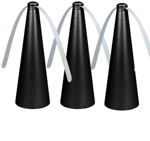 Lot de 3 Ventilateur Anti Mouche de Table - USB et Batterie (2 x AA Non Incluses), Silencieux, Hélice Anti Mouche, Répulsif Efficace pour Cuisine, Terrasse, Barbecue, Intérieur et Extérieur (noir)