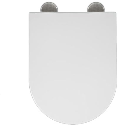 Sedile WC colorato a Forma di D con Chiusura Ammortizzata e sgancio rapido, Facile da Pulire, Coperchio per Bagno, Blu
