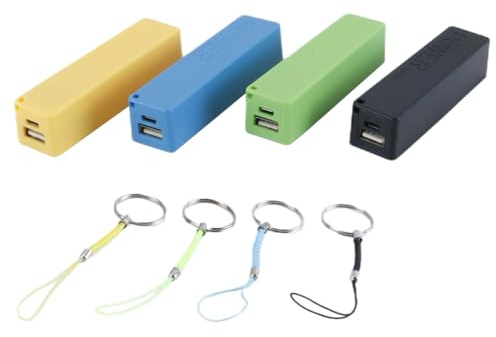 Durlo Custodia per batteria portatile nera da 4 pezzi, caricabatterie USB Power Bank per 1 batteria 18650 (non inclusa)