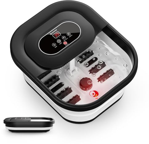 COMFIER Fussbad mit Massagefunktion und Heizung | Faltbares Fußsprudelbad mit Vibration, Timer, Sprudelfunktion & Bimsstein | Geschenk für Mama und Papa