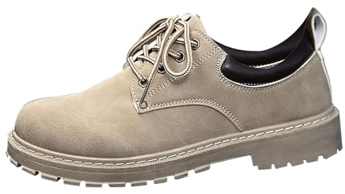 Scarpe da uomo antiscivolo, scarpe Oxford, basse, tinta unita, per il tempo libero, stile tradizionale, moderne, antiscivolo, unisex, eleganti scarpe da uomo, beige., 43 EU