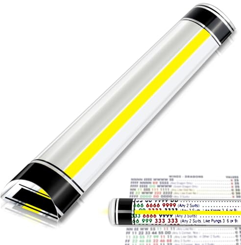 Verdanzia Magnifying Ruler with Yellow Tracker Line, 8 Inch Ruler with Magnifying Bar, Acrylic Mahjong Card Line Reader with Magnet for Reding Bible, Newspaper and Cross Stitch (8 in)