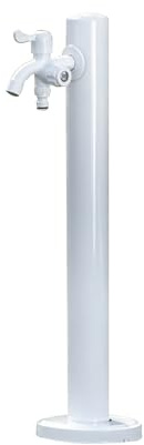 Generic Colonne de Robinet d'extérieur, Colonne d'eau De Jardin Verticale en Acier Inoxydable 304, Robinet d'eau De Borne D'Incendie Autoportant Monté Au Sol(White,95cm/37.4in)