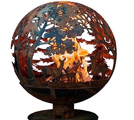Esschert Design FF1012 Wildlife Fire Sphere, Rust Metal Finish - X Large