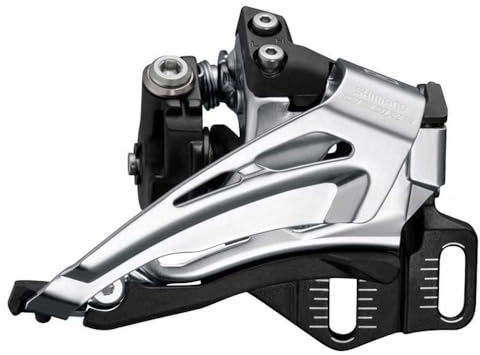 SHIMANO Deore MTB FD-M6025 - Deragliatore Anteriore per Mountain Bike, 2 x 10 velocità, Senza Piastra, Tipo E, 34-38 Denti, Colore: Nero