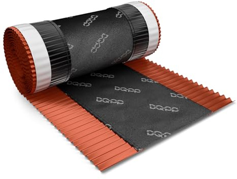 DQ-PP FIRSTBAND | Länge 5m | vRoll | Breite 390mm | Ziegelrot RAL 3011 |Aluminium PP Vlies | Selbstklebend | Dach Dachfirst Firstrolle First Rollfirst Band | Grat Gratrolle Gratband Firstabdeckung