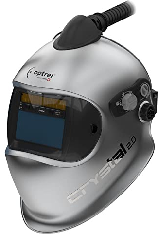 Optrel Crystal 2.0 Schweißhelm mit automatischer Verdunkelung und E3000, 10 Stunden PAPR-System, Schweißfertiges Paket