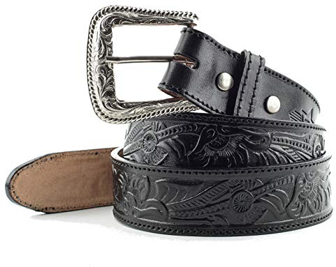 STARS & STRIPES Gürtel Ledergürtel Westerngürtel Biker Cowboy Leder Unisex »WG-42« Gr.44 / 111cm