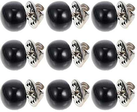 EXCEART 10Pcs Women Shirt Brooch Buttons Cover up Button Pin Safety Brooch Buttons Collar Corsages for Clothing Dress Supplies Black