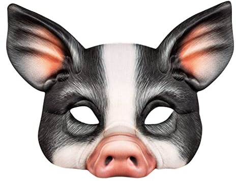 Boland - Halbmaske, realistischer Druck, Gummizug, Karneval, Halloween, Fasching, Mottoparty, Kostüm, Theater, Verkleidung, Accessoire