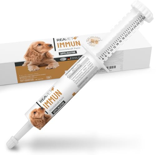 ReaVET Immun Abwehrkraft Paste Hunde 30ml - Immunbooster Hund Immunsystem stärken, Welpen & Hund Abwehrkräfte, Vitalität & Immunkraft, für Verdauung