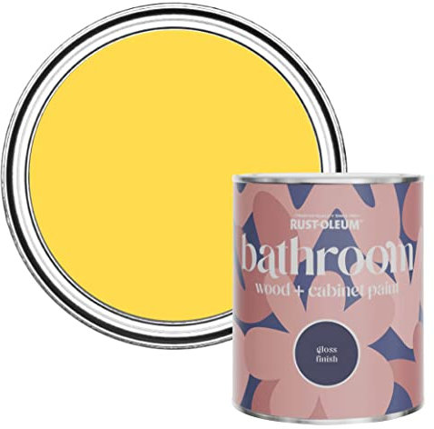 Rust-Oleum Yellow Moisture Resistant Bathroom Wood and Cabinet Paint in Gloss Finish - Lemon Sorbet 750ml