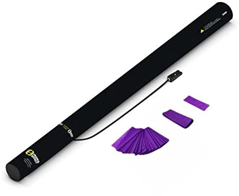 France Effect Lot de 20 Canons à confettis électrique 80 cm - 12 mètres de projection, choix de couleurs, confettis rectangulaires, compatible avec les machines à confettis (Violet)
