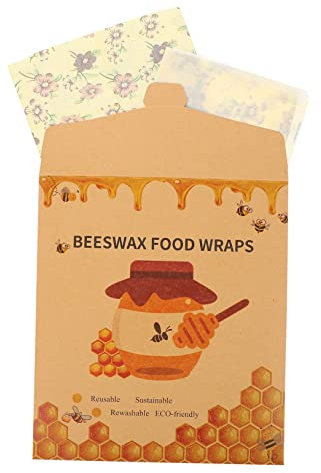 CIYODO 3stücke Wiederverwendbare Bienenwachs-wraps Teiliges Für Lebensmittelaufbewahrung Nachhaltig Geeignet Für Brote Sandwiches Und Snacks Plastikfrei Und Gesund