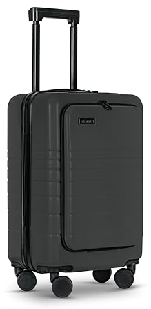 ETERNITIVE - Valigia Piccola | Valigia Rigida in ABS | Dimensioni: 54 x 34 x 21 cm 40L | Trolley Bagaglio a Mano con Lucchetto TSA | Ruote a 360° | Supporto per Cellulare e Bevande | Colore: Grafite