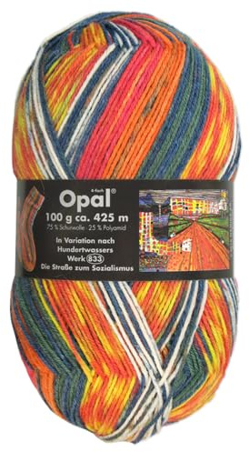 Frida's Wollhaus Opal 100 g Hundertwasser Sockenwolle 4-fach Strümpfe Socken Stricken 24 Farben (1430 | Die Straße zum Sozialismus)