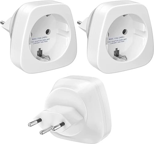 3 Stück Deutschland auf Schweiz Reiseadapter, Stück Reiseadapter DE auf Schweiz Adapter EU zu Typ J Steckdose Schweiz Reisestecker Steckdosenadapter, für Liechtenstein Reiseadapter, Malediven, Ruanda