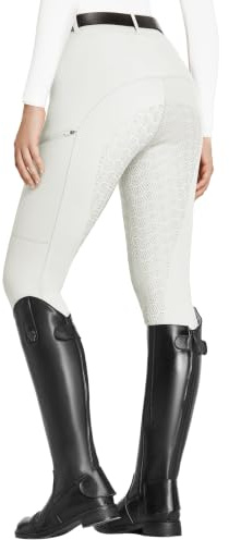 FitsT4 Sports Legging d'équitation pour femme en silicone avec poche pour téléphone portable et passants de ceinture pour l'équitation et l'entraînement des chevaux