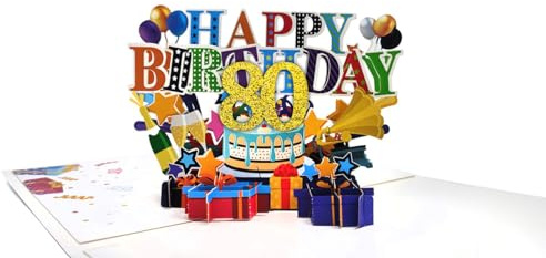 scicent Geburtstagskarten Set Mit Umschlag Kreative Geburtstag Grußkarten Mann Geburtstagskarte 80 Pop Up Glückwunschkarte für Familie Freunde Verliebte Eltern - 23111