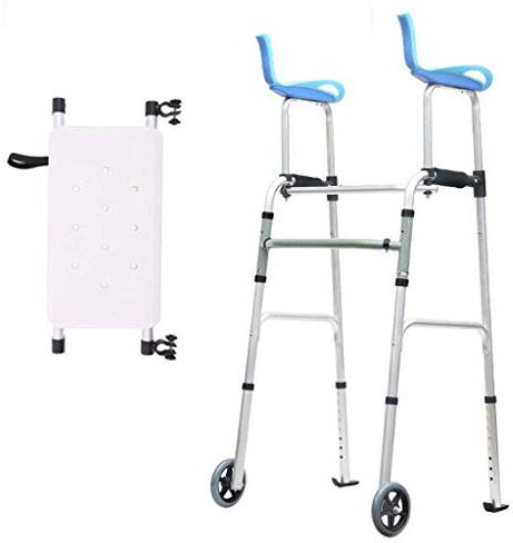 Déambulateur pliant, canne de marche, cadre d'accoudoir en alliage d'aluminium avec accoudoir, baignoire auxiliaire pliante, peut s'asseoir, personnes âgées handicapées, 50 cm × 41,5 cm × 76,5 cm, ca