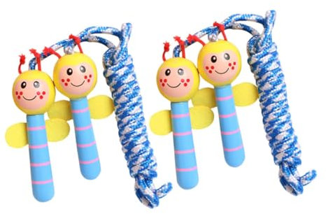 BELLIFFY 2stücke Springseil Cartoon Für Junge Mädchen Tragbares Springseil Aus Holz Für Training Und Sport Zufällige Farbe