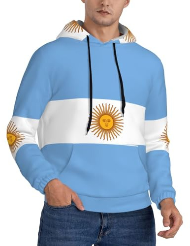 GaxfjRu Sudaderas con capucha para hombre, con bandera de Argentina, sudaderas con capucha para hombre, telas de poliéster, cómodas al tacto