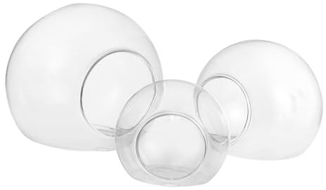 Yardwe 3-teiliges Set Glas Terrarium Behälter Wassertropfen Form Hydrokultur Blumenvase Wohnkultur