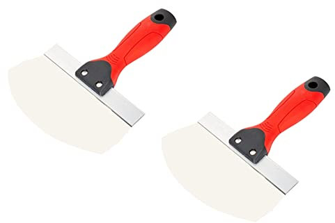 Pylorixz Pelle à Seau 2 PièCes pour Cloisons SèChes, Pelle à Seau en Acier Inoxydable pour Plâtre - Lame ProfiléE IncurvéE de 6,5 Pouces pour Peinture, Mortier