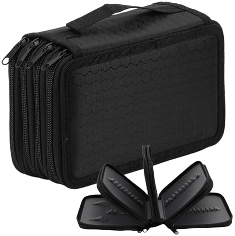 Astuccio con 72 Scomparti Grande Capacità, 4 Strati Astuccio Portapenne Scuola Organizer, Porta Matite Sacchetto Borsa Organizzatore con Cerniera per Studenti Staff Ufficio Artisti (nero)