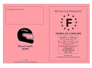 Générique Faux permis de Conduire pour Enfants