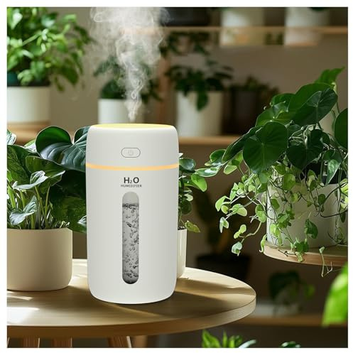 SZO Humidifiers, Portable Mini Humidifiers for Bedroom, Mini Car Humidifier, Personal Desktop Air Humidifier with Night Light, 2 Mist Modes and Auto Shut-Off, Super Quite for Office Home Car