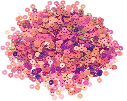 QUARKZMAN 10 000 stycken platta lösa paljetter 4 mm bulk kopp paljetter broderi paljetter runda paljetter med hål för smyckestillverkning pyssel sy smink spik, rosa röd