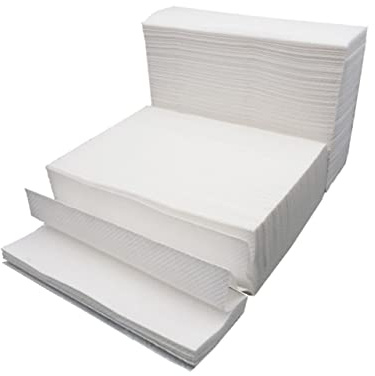 DEARMAMY 400 Blatt Verdicktes Papierhandtuch Saugfähig und Reißfest Hautfreundlicher Naturzellstoff für Küche Bad und Gewerbe Weiß