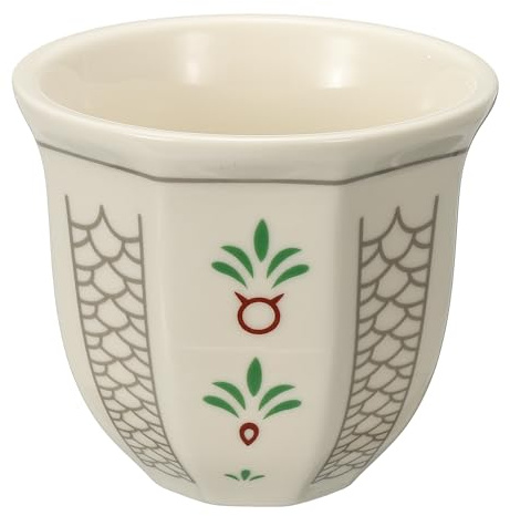 QUARKZMAN Taza De Café Árabe 8.5 oz Tazas De Cerámica Para Té Espresso Taza De Café Para Latte Cappuccino Leche Regalo Para Oficina Hogar Fiesta (Blanco/Gris Estilo D)
