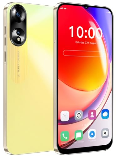 JoyHandy Unlocked Cheap 4G Mobile Phone 6.3 Inch HD Screen, 32GB ROM (256GB Extension), Android 10.0, Dual SIM, Face ID/WiFi/GPS/OTG 4G Smartphone (Bright Gold)