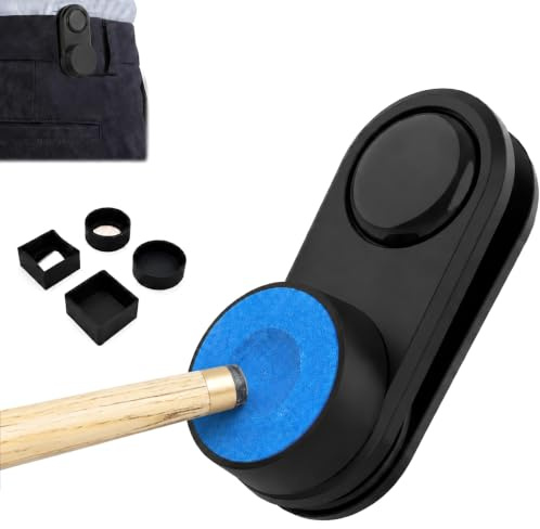 Magnetic Pool Chalk Holder Portable Snooker Cue Chalk with Belt Clip | Pool Chalk Holder with Magnet Silent Sturdy Pool Table Accessories Billiard Chalk Holder Set for Practice Game Billiards Gift