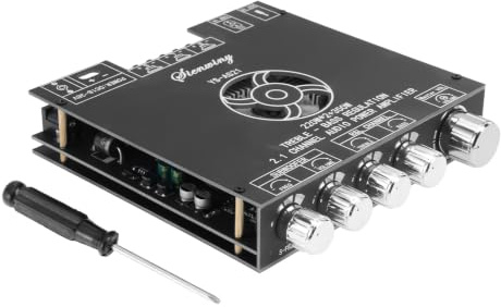 YS-AS21 Amplificatore HiFi con Bluetooth, mini amplificatore audio stereo 2.1 canali, 220 W + 350 W, modulo amplificatore stereo TPA3255 con TB, USB, AUX, DC 18-38 V per altoparlante, supporta l'app
