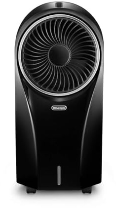 De'Longhi EV250.BK - Rafraichisseur d'air, Filtre Anti-poussière, Réservoir de 4,5 Litres, 6 Heures d'Autonomie, 53 Décibels, Noir