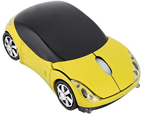 Tonysa - Mouse wireless Bluetooth 2.4G, mouse ottico portatile, con trasmissione radio da 10 m, ricevitore USB, 2 batterie AAA, supporto per PC, tablet, gaming, ufficio (giallo)