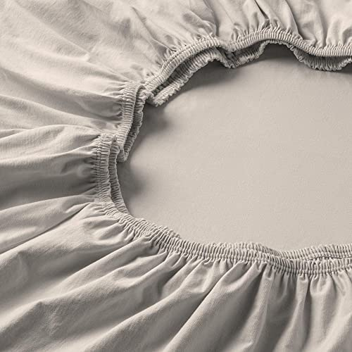 ESTELLA Spannbetttuch Feinjersey | Puder | 100x200 cm | bügelfreie & trocknerfeste Qualität | Rundumgummi | 100% Baumwolle