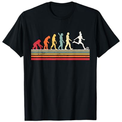 Evolución del fútbol femenino del hombre Vintage Retro Kids Camiseta