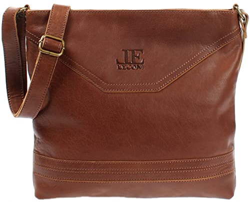 LECONI Schultertasche Damentasche Umhängetasche natur weiche Ledertasche Handtasche Damen Leder 32x28x5cm LE0066