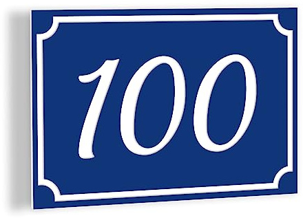 Plaque numéro maison - numéro de rue - BLEU - PVC acrylique - dimensions 150x100mm - Personnalisable - 7 coloris - Motifs et Fixations aux choix - résistant intempéries et UV - Fabrication France