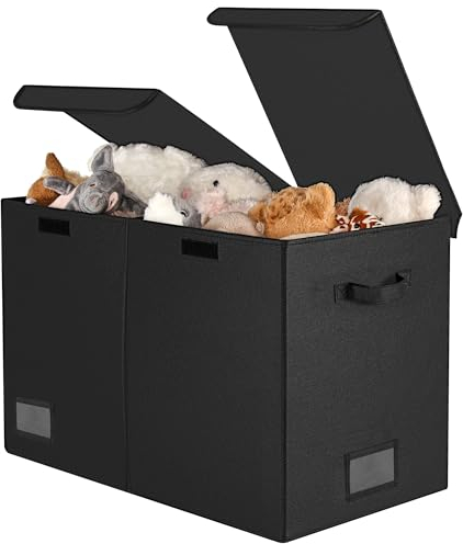 GRANNY SAYS Toys Storage Box, Pack of 1 Extra Large Storage Box, Kids' Toy Chest, Foldable Toy Organiser for Girls Boys to Organising Nursery Playroom, Black