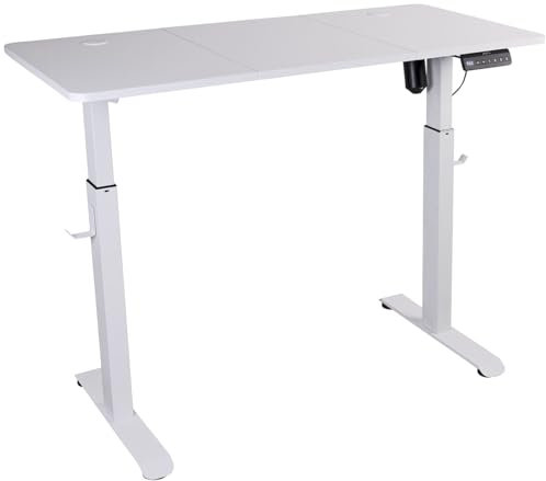 General Office Computertisch: Elektrisch höhenverstellbarer Schreibtisch, 120x60 cm, weiß (Kleiner Schreibtisch, Höhenverstellbarer Tisch klein, höhenverstellbaren)