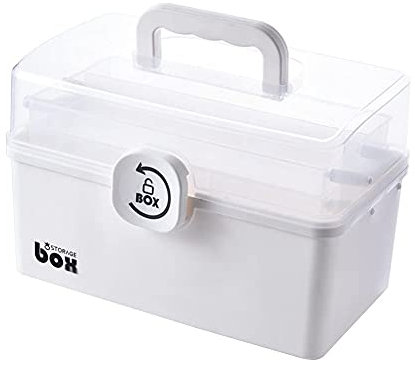 Samnuerly Medizinschrank, Medizinbox, Aufbewahrungsbox mit Fächern, große Aufbewahrungsboxen, Erste-Hilfe-Boxen, Medikamenten-Aufbewahrungsbox, Organizer, Blau, X-Large